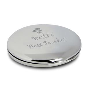 Silver compact mirror on sale engraved